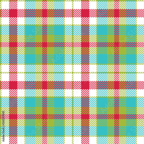 Cool Snot and Pale White Seamless Tartan Textile Design