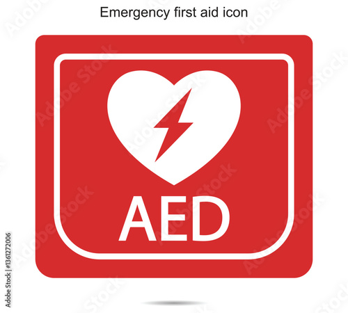 Emergency first aid defibrillator icon