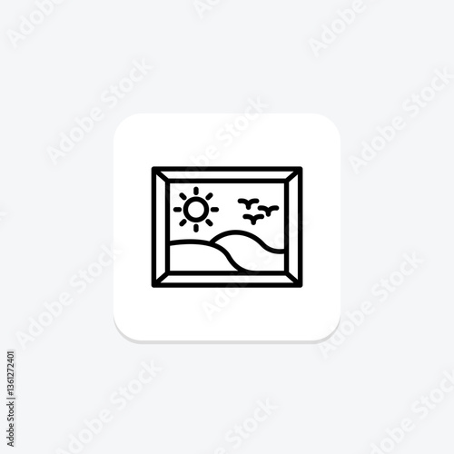 Framed Landscape, vector, pixel perfect, illustrator file