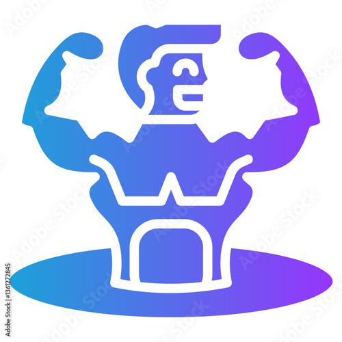 Strong glyph gradient icon