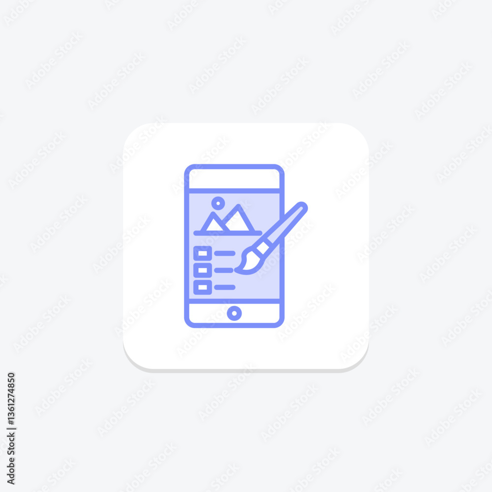 Mobile Painting, vector, pixel perfect, illustrator file Mobile Painting, vector, pixel perfect, illustrator file