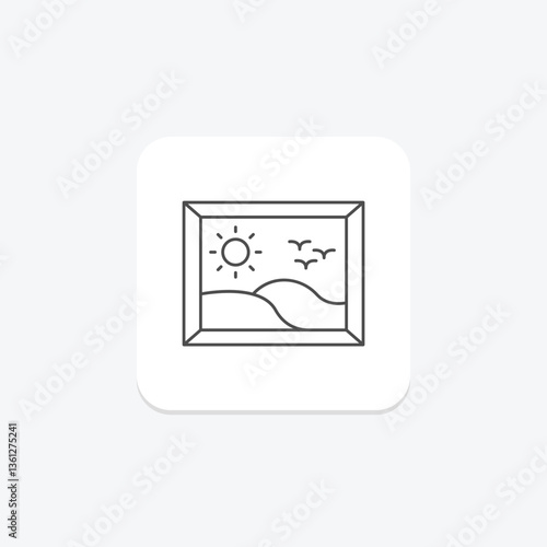 Framed Landscape, vector, pixel perfect, illustrator file