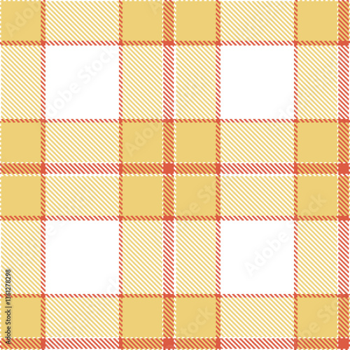 Modern Warm White Seamless Tartan Textile Design Variant 1166