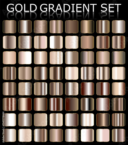 Metal brown gold gradient color set