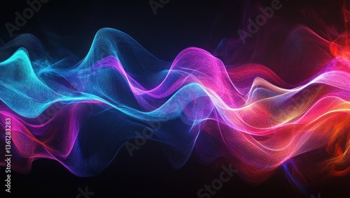Wallpaper Mural abstract flowing light forms vibrant waves against a dark backdrop dynamic luminosity and visual movement Torontodigital.ca
