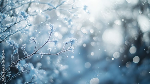 Obraz na płótnie Abstract Winter Design with Snowy Blurred Background. w salonie
