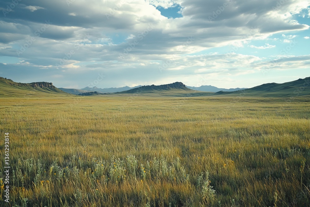 Fototapeta premium Unyielding Resilience: Life Thriving in Rugged Grasslands