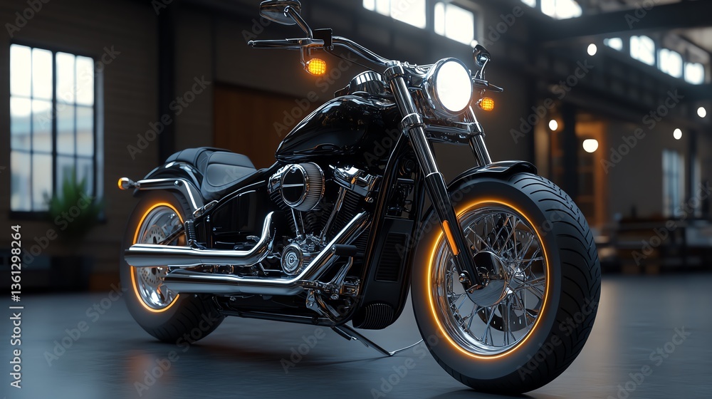 A professional 3D scanner capturing the contours of a custom motorcycle A professional 3D scanner capturing the contours of a custom motorcycle
