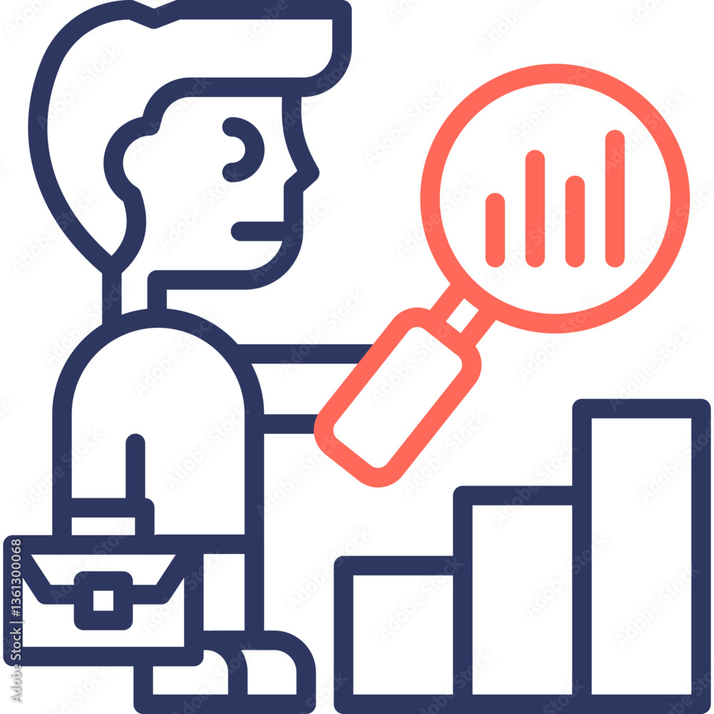 Benchmarking line color icon Benchmarking line color icon