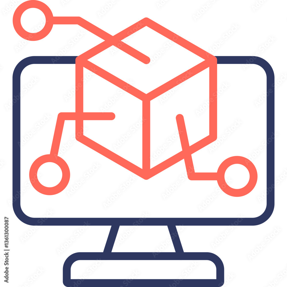 Modeling line color icon Modeling line color icon