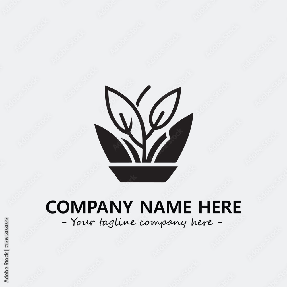 Plant illustration for logo company black and white vector image
Plant illustration for logo company black and white vector image