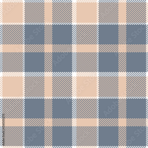 Modern Muted White Seamless Tartan Textile Design Variant 1552