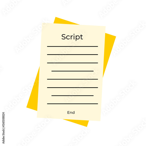 Vector illustration of Script sheets for theater actors