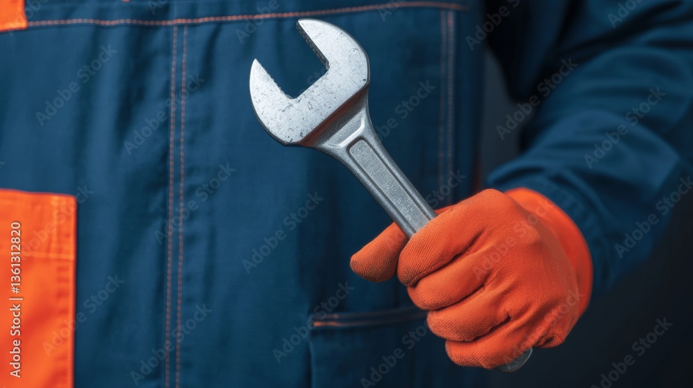 custom made wallpaper toronto digitalMaintenance action of a worker holding a wrench in a workshop environment close-up view industrial repair concept
