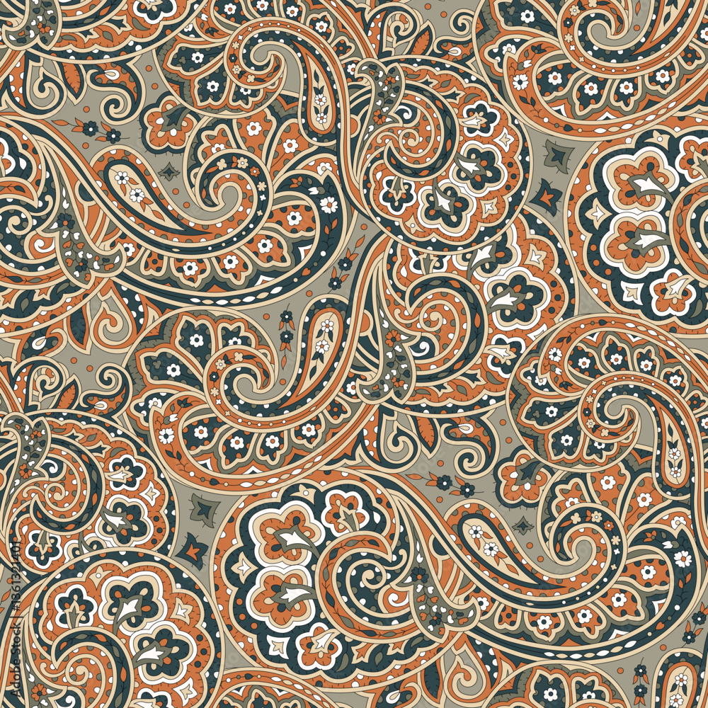 seamless paisley pattern on white background seamless paisley pattern on white background