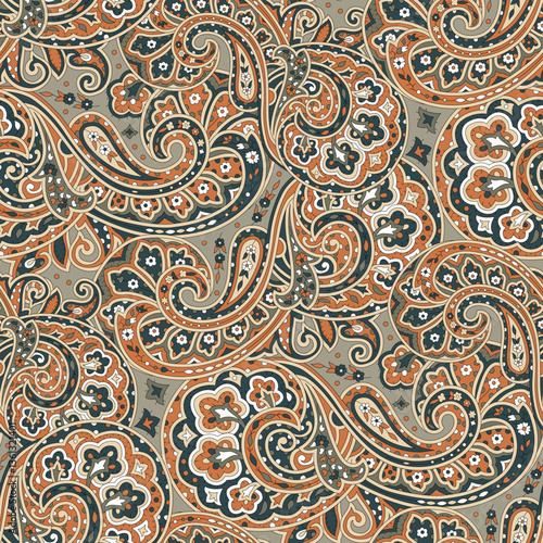 seamless paisley pattern on white background