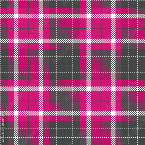 Modern Cool White Seamless Tartan Textile Design Variant 1794