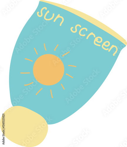 Sunscreen lotion illustration