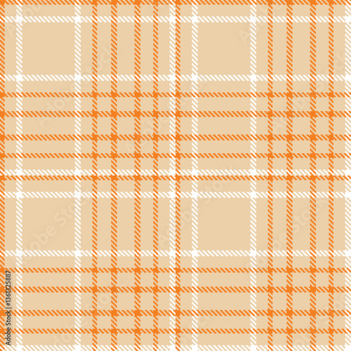 Modern Vivid Light Peach Seamless Tartan Textile Design Variant 1845