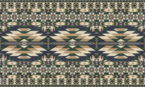 American tribal ethnic native pattern.Traditional Navajo,Aztec,Apache,Southwest and Mexican style fabric pattern.Abstract vector motifs pattern.For fabric,clothing,blanket,carpet,woven,wrap,decoration