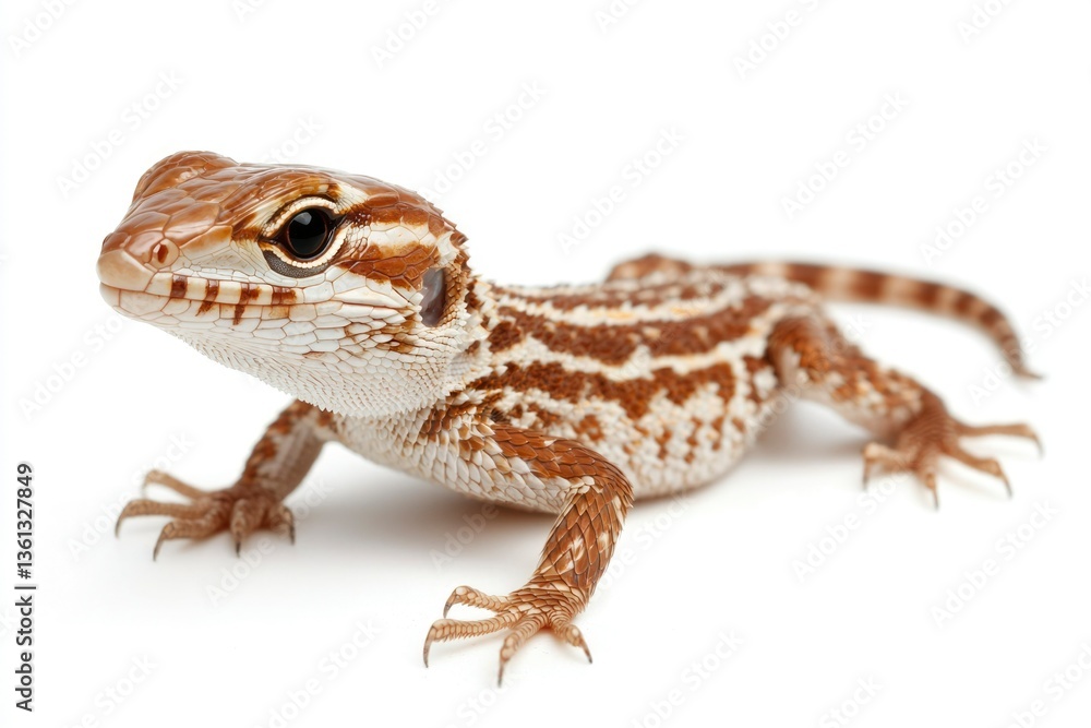 Naklejka premium Lizard on white background