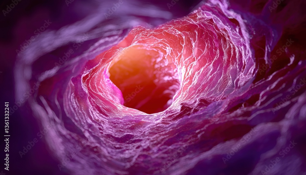 Obraz premium Intricate, colorful, biological tunnel
