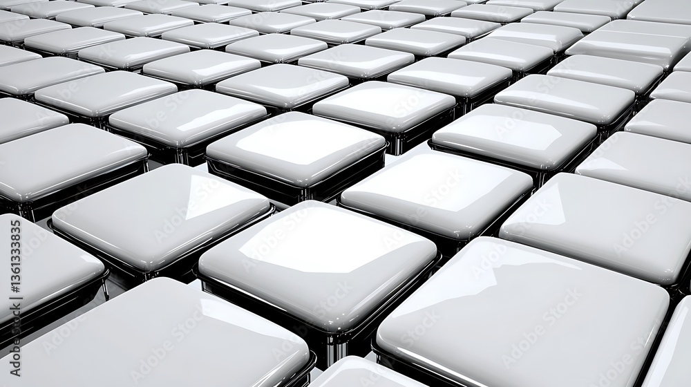 Obraz premium Gleaming White Cubes: A 3D Render of a Geometric Pattern AI Generated