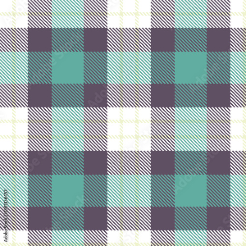 Modern Seamless Tartan in Vivid White tones Textile Design Variant 1996