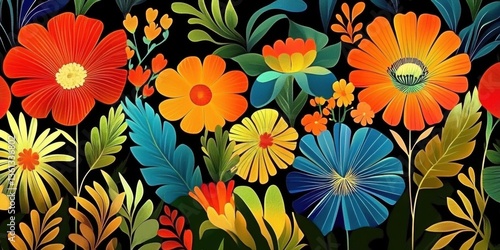 Wallpaper Mural A generative AI graphic showcasing joyful botanical elements. Torontodigital.ca