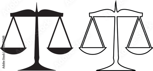 Scales of Justice Icon Set - Legal Balance Symbol Vector Icon Set Eps 10