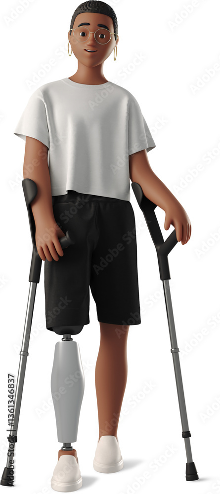 Young woman with prosthetic leg Young woman with prosthetic leg