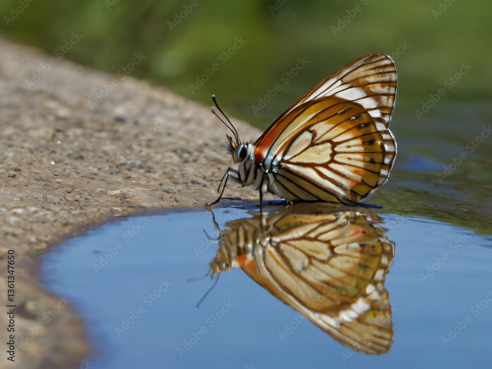 Obraz premium butterfly reflection