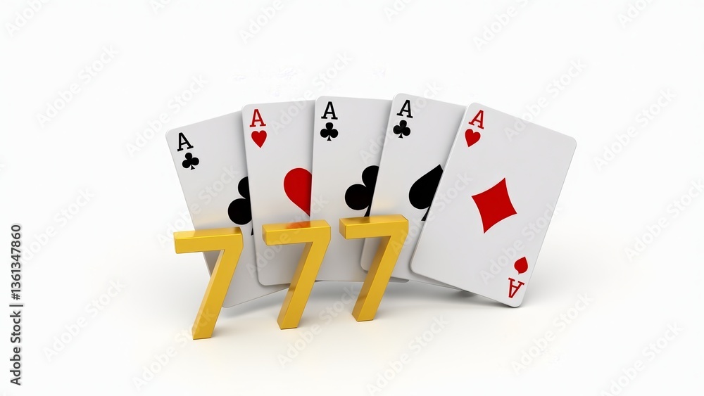 Lucky Sevens With Aces Playing Cards Lucky Sevens With Aces Playing Cards