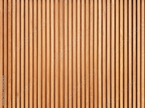 Tableau sur toile Brown Timber Battens Wall Background.