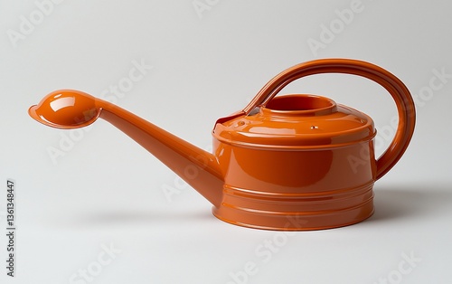 Orange watering can on a white background