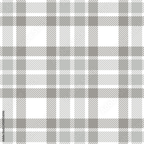 Modern Cool White Seamless Tartan Textile Design Variant 2233