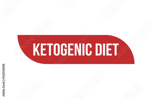 Ketogenic Diet red ribbon label banner.