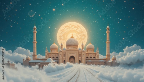 mosque in istanbul turkey mosque eid Mubarak greeting card background