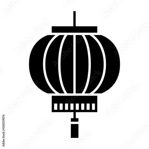 chinese lantern glyph icon