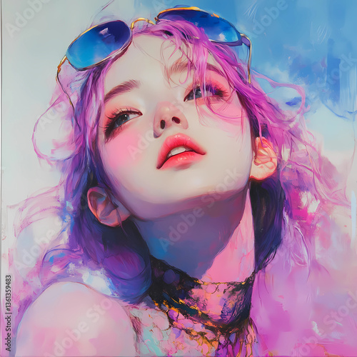 Lo-Fi music picture The background that goes well with the lo-fi music genre Generative AI	