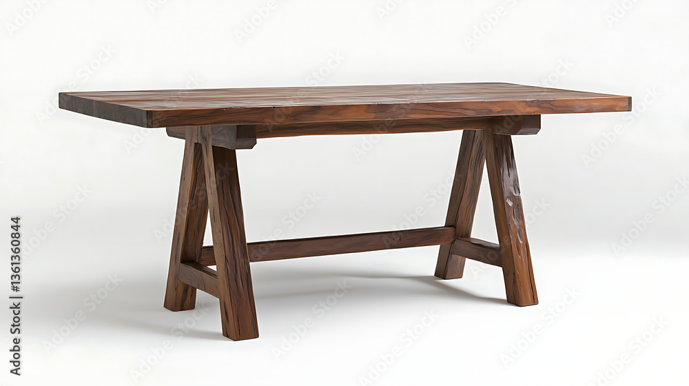 A wooden table with a wooden frame A wooden table with a wooden frame