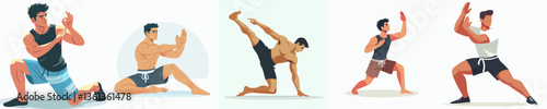 vector collection of a floor gymnastics athlete