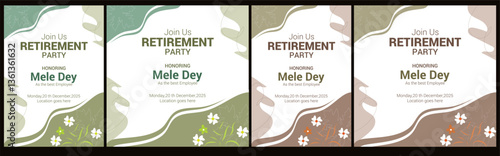 Retirement Flyer Design Template . Happy retirement party invitation flyer design.square banner, and a4 poster, Retirement flyer template. Happy retirement party flyer design.