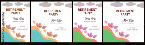 Retirement Flyer Design Template . Happy retirement party invitation flyer design.square banner, and a4 poster, Retirement flyer template. Happy retirement party flyer design.