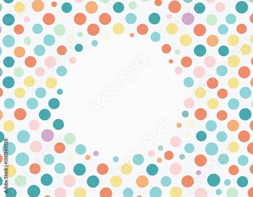 カラフルな水玉模様の壁紙