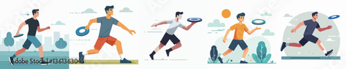 vector collection of a discus thrower athlete