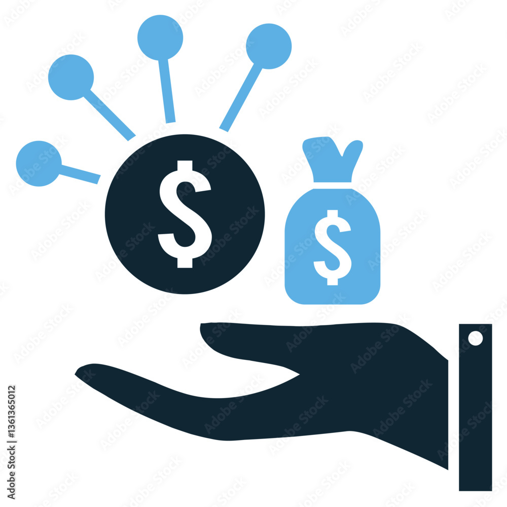 Revenue stream icon vector representing business income, financial flow, and multiple earning sources. Ideal for startups, finance, and corporate success. Revenue stream icon vector representing business income, financial flow, and multiple earning sources. Ideal for startups, finance, and corporate success.