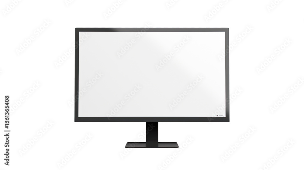 Blank Monitor: A modern monitor with a blank screen ready for digital display Blank Monitor: A modern monitor with a blank screen ready for digital display
