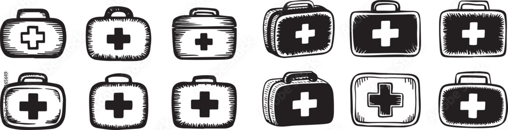 Obraz premium First aid box silhouette