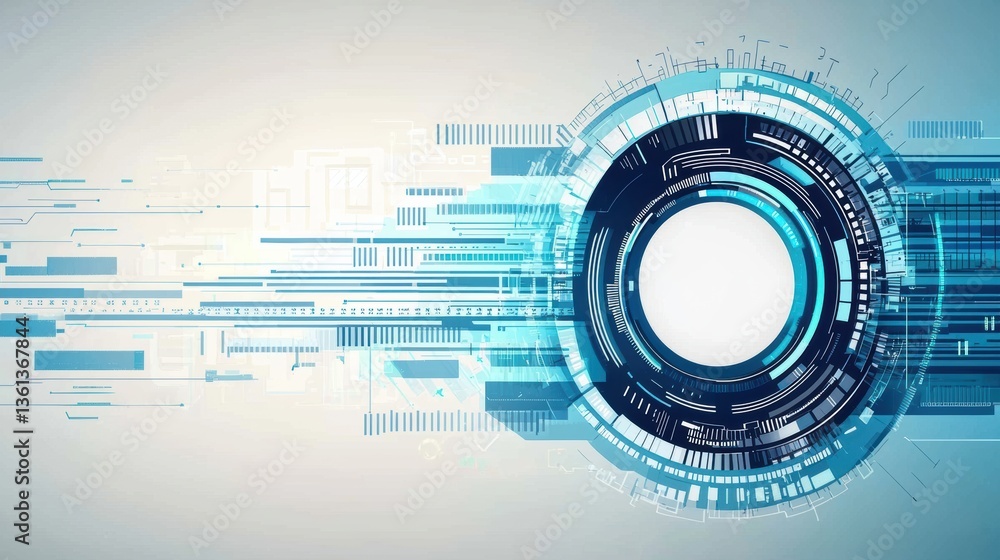 Obraz premium Dynamic technology visualization digital space graphic design abstract environment futuristic viewpoint